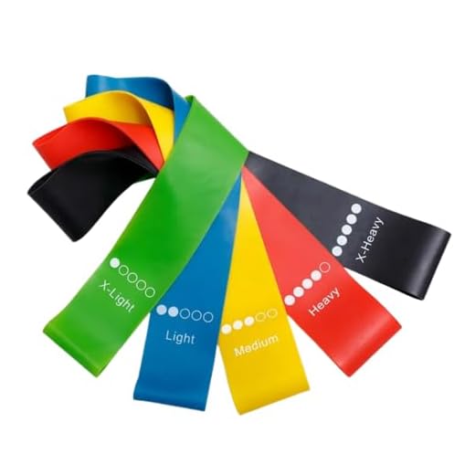 Kit com 5 Faixas Elásticas para Treinos e Exercícios mini band de Alongamento Fitness, Para Fortalecimento e Reabilitação Em Casa, Ideal para Yoga e Pilates