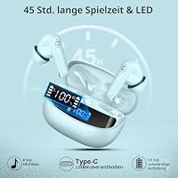 Bluetooth Kopfhörer, 2026 Kopfhörer Kabellos Bluetooth 5.4, Ohrhörer mit LED Anzeige, 50 Std Spielzeit In Ear Kopfhörer mit 4 ENC Noise Cancelling Mics, IP7 Wasserdicht Kabellose Kopfhörer HiFi Stereo – Ansicht 6