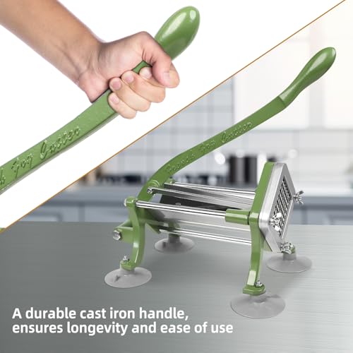 French Fry Cutter Commercial Potato Slicer with Suction Feet Complete Set, Includes 1/4", 3/8",1/2",8 Pieces,6 Pieces