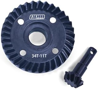 40Cr Steel Diff Bevel Gear 34T & Pinion Gear 11T for Traxxas 1:10 TRX-4 / TRX-6 RC Crawler Upgrade Parts