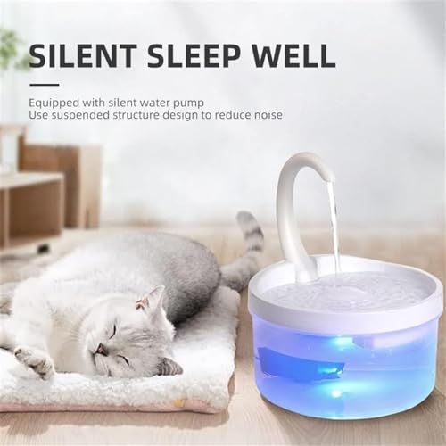 Fuente de agua automática para gatos 2L con luz LED blanca miniatura 4