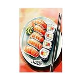 OVUQF Lienzo decorativo para pared con diseño de sushi de Tokio, 40 x 60 cm