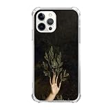 LUNL CILNY Fairy Dark Grunge Cottage Core Phone Case for iPhone 14 Pro Max, Abstract Fingertip Plant
