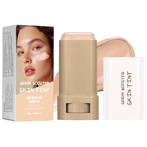 Foundation Stick, Serum Boosted Skin Tint Balm, Full Coverage Foundation Make Up, Solid Moisturizing Concealer Stick Foundation, leicht und nicht fettend (04# Ivory)