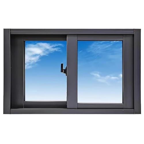 Aluminum Frame Window with Screen And Glass, Black White Locking