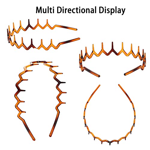 Funown 2Pcs Plastic Sharks Tooth Hair Comb Headband Hair Hoop Women Hair Accessory，Zig Zag Shark Tooth Headbands Comb #TOP2
