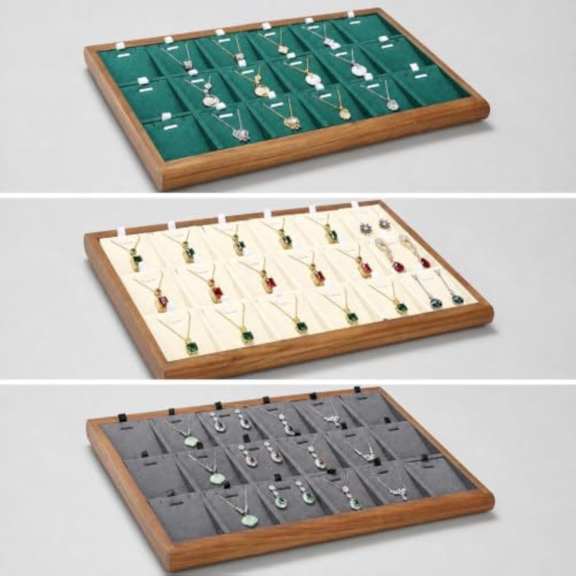 Jewelry Display Tray with 18 Compartments for Organizing