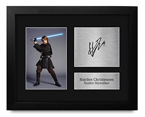 HWC Trading Hayden Christensen Gift USL Framed Signed Printed Autograph Star Wars Gifts Anakin Skywalker Print Photo Picture Display - US Letter Size