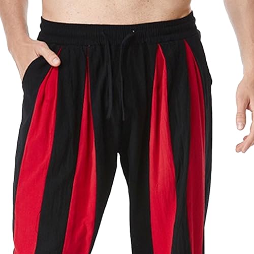 Men's Color Block Stylish Baggy Pants Elastic Waist Casual Streetwear Trousers Breathable Tapered Outdoor Pants4