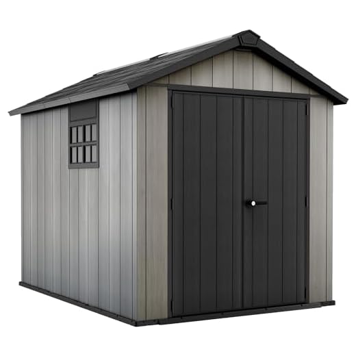 Abri de Jardin Brossium 759 en PVC & Résine Gris Brossé 229 x 287 x 240 cm