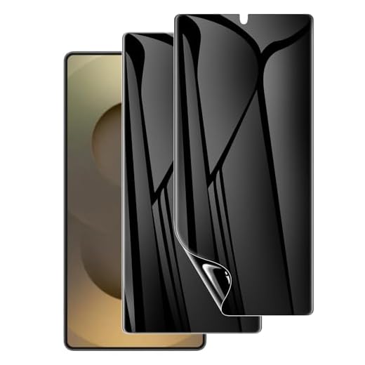 LYWHL Pacote com 2 protetores de tela para Samsung Galaxy S25 Ultra privacidade, película de hidrogel flexível anti-espião, toque sensível e desbloqueio de impressões digitais, cobertura total durável