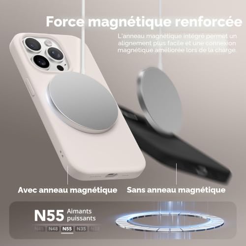 Coque iPhone 14 Pro antichoc fine silicone MagSafe avec écran - 3