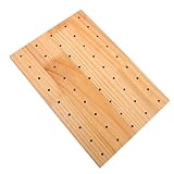 KITANDOVE Soporte de Madera Maciza para Brochetas 29X20X2 CM Expositor Rectangular para Alimentos Bandeja Rústica para Frutas y Catering en Fiestas Barbacoas y Restaurantes