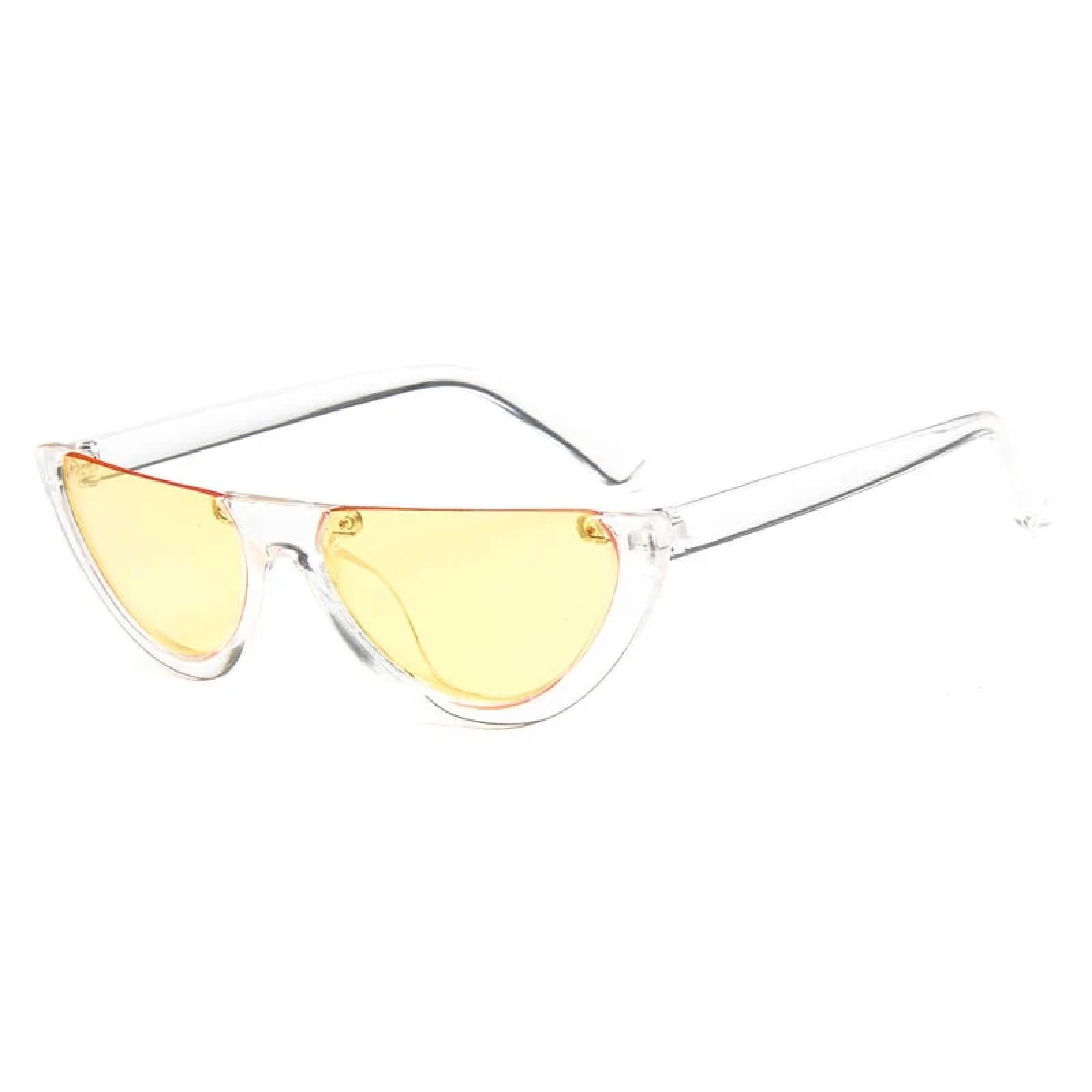 XYXZYX Fashion Sunglasses Women Vintage Cat Eye Punk Men Shades Eyewear Retro Street Photography Party Eyeglasses Uv400(Clear Yellow)