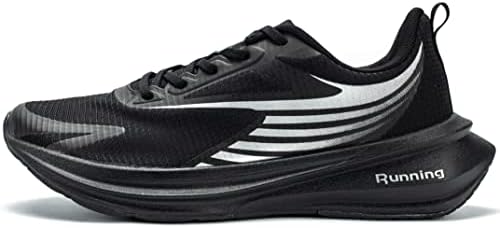 Yeerovan Mens Running Shoes Non Slip Jogging Outdoor Breathable Shoes Sports Fitness Shock Absorbing Road Shoes for Men（Black/10）