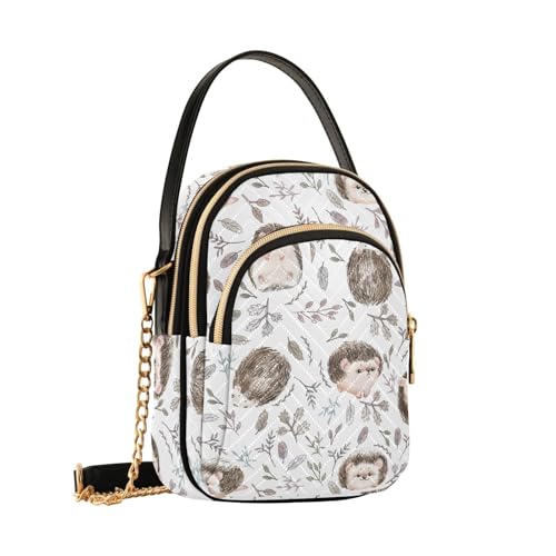 Sac à bandoulière pour femme compact, porte-monnaie hérisson anti-encombrement