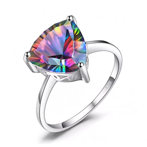 Bague fiançailles argent 925 et quartz mystique éclatant