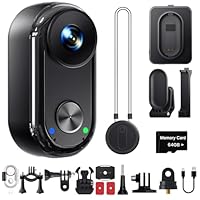 4K 30FPS Vlogging camera, 64GB Bodycam, Tragbare Freihändig POV-Kamera, 150° Winzige Action Cam Wasserdicht 30M, EIS Stabilisierung Helmkamera für reiten ski , Mini Vlog Kamera, 4.5 Stunden Akku