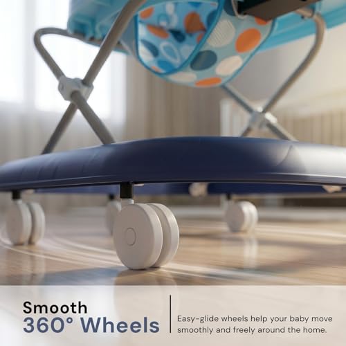 Image of Baybee Stepzilla Baby Walker for Kids | Foldable Activity Walker with 3-Level Height Adjustment, Soft Cushion Seat, Smooth Wheels & Toy Bar | Baby Walker for 6-18 Months Boys & Girls (Blue)