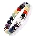 TGS GemsĀ® 1 Strand Long Polished Natural Gemstone Colorful Round Beads Chakra With Rock Crystal Bracelet Jewelry Supplies DIY Accessaries Friend Gift