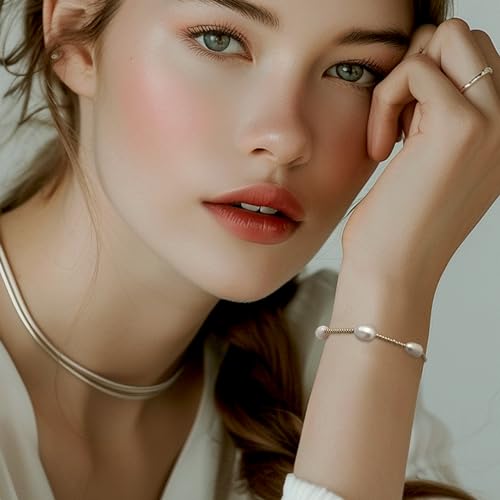 Gold beaded Pearl Heart Bracelets for Women, Cute Handmade Stackable Boho Beads Ball Friendship stretch Bracelet Summer Beach Jewelry Gift2