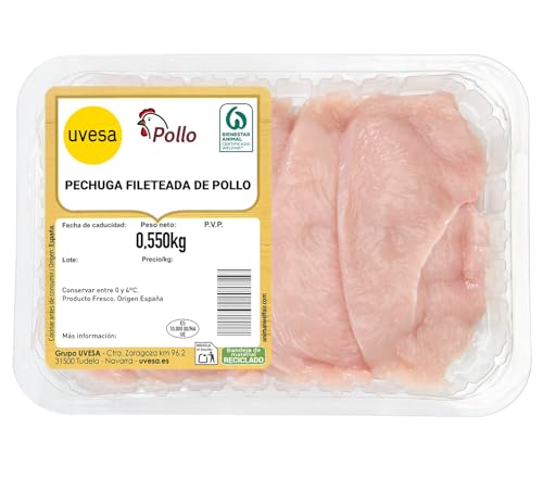 Pechuga fileteada de pollo, 550gr