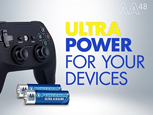 Powermax 48-Count Aa Batteries, Ultra Long Lasting Alkaline Battery, 10-Year Shelf Life, Reclosable Packaging #TOP4