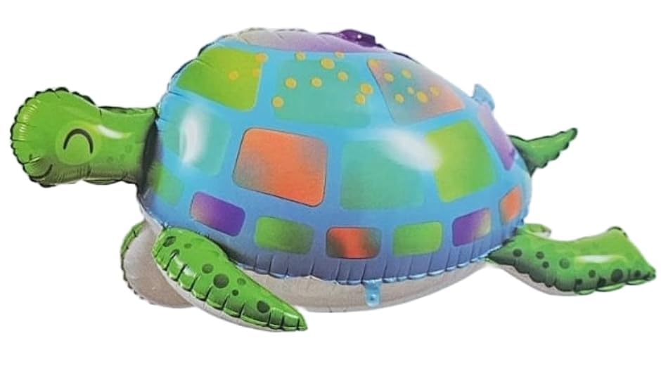 ToyUniverse 83 * 44cm Under Sea Self-Standing Turtle Foil Balloon, Tortoise foil balloon, Zoo Animal Balloon, Big Turtle Theme Decoration, Zoo Theme Birthday decor(Pack of 1,Turtoise)-image-1