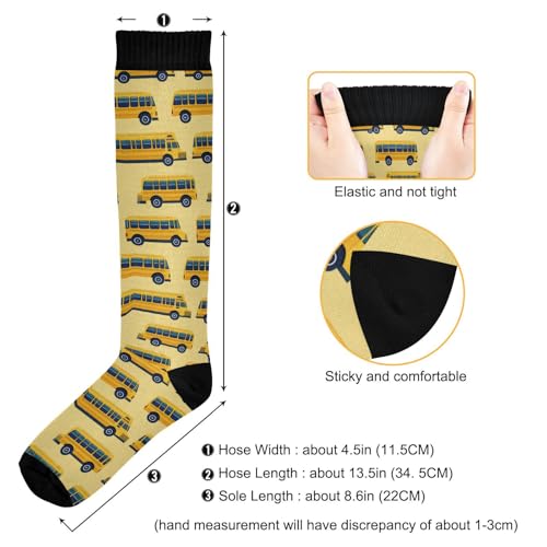 Image of Wusikd Blue Yellow Monster Trucks Compression Socks for Women and Men Circulation Long Socks for Athletic Running 1