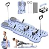 IMAYCC Foldable Pilates Board Reformer Machine Set with Ab Roller Portable Multi-Functional Pilates Training Full Body Workout Equipment for Home with Various Accessories