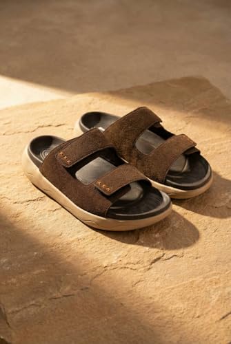 Image of Big Fox Alphabounce- 15 Men's Orthopedic Comfort Slides | Dual Strap Cushioned Sandals | Lightweight Daily Wear