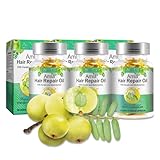 P-Beauty cápsulas de aceite de amla bio con queratina - 120 cápsulas para uso externo, aceite para el crecimiento del cabello - cuidado del cuero cabelludo y cabello dañado