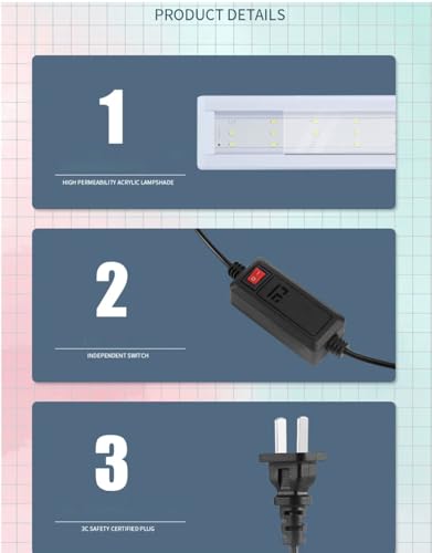 Image of AquaNaturePlanted Aqaurium LED Light Slim Light with Stable Extendable Brackets for Freshwater and Saltwater Aquarium (80cm)