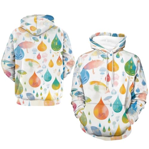 Sweatshirt Pullover Gouttes d'eau imprimé artistique unique en taille S - 7