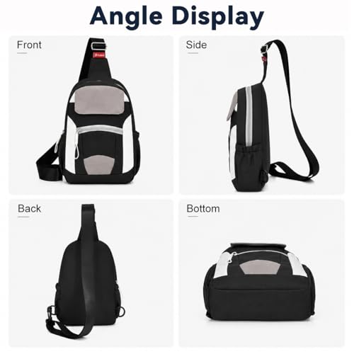 Image of GUSTAVE Small Crossbody Sling Chest Bag with Adjustable Strap, MultiPocket Daypack for Travel, Hiking, Biking, Gym, and Everyday Carry Lightweight Durable Polyester Design