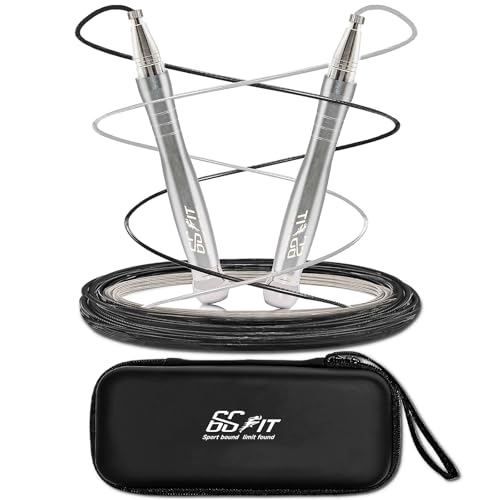 66FIT Speed Jump Rope with Interchangeable Ropes, Threadless Self-locking Weighted