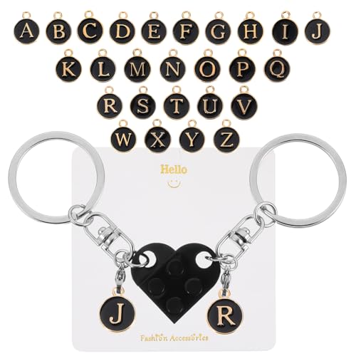 AOZUO Portachiavi a forma di cuore, per coppia, regalo fai da te, per amanti, amici, San Valentino, Colore: rosso, 2.5cm/0.98inch