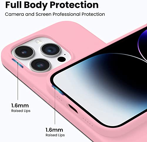 Image of DIZORO Microfiber Candy Case Compatible for iPhone 14 PRO MAX, Shockproof Slim Back Cover Liquid Silicone Case (Baby Pink)