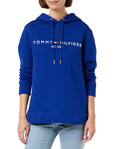 Tommy Hilfiger Sudadera con Capucha para Mujer Regular Hilfiger Hoodie, Azul (Bold Azule), M