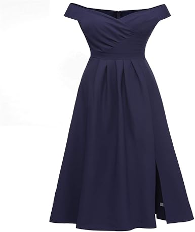 Vestidos Mujeres Corto Encaje Cóctel Fiesta,Hombro Satinado de un Solo  Hombro rajado Azul Delgado : Amazon.es: Ropa
