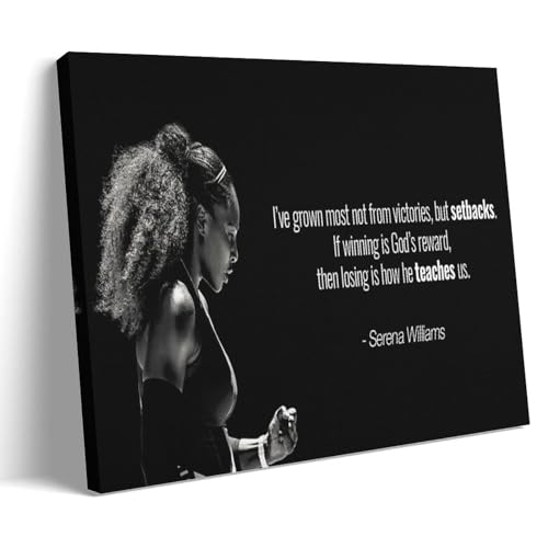 Serena Williams Tennis Champion Inspirational Quotes Poster Cool Artworks Painting