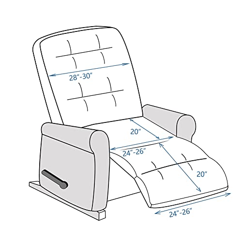 Image of STONECREST Recliner Chair Cover, Faux Fur Sherpa Slipcover, Stay in Place (White /Beige, 25 inch Regular Recliner)
