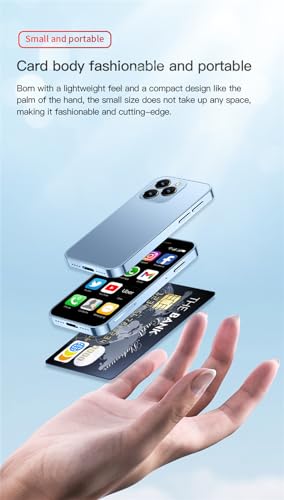 XS16 3.0 inch Mini Smartphone 4G LTE Android 10 Quad Core 2000mAh Type-C Dual SIM Small Mobile Phone (Blue, 2GB RAM 16GB ROM)