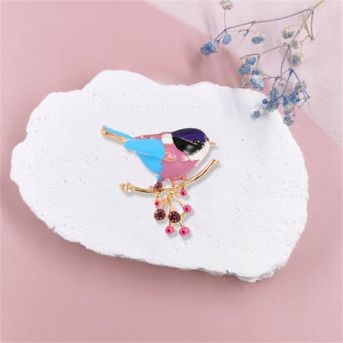 Image of coadipress Colorful Birds Brooch Pins Crystal Rhinestone Branch Bird Brooch Cute Enamel Animal Magpie Hummingbird Pin Fashion Jewelry Accessories Gifts