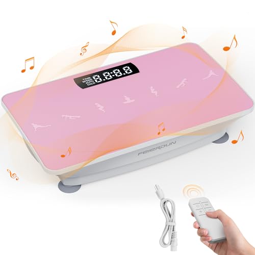 FEIERDUN Vibration Plate, Whole Body Vibration Plate Exercise Machine for Lymphatic Drainage, Home Rehab, Gyms Workout, Automatic Speed Adjustment, Weight Loss, Fat Burner, Shaping Body for
