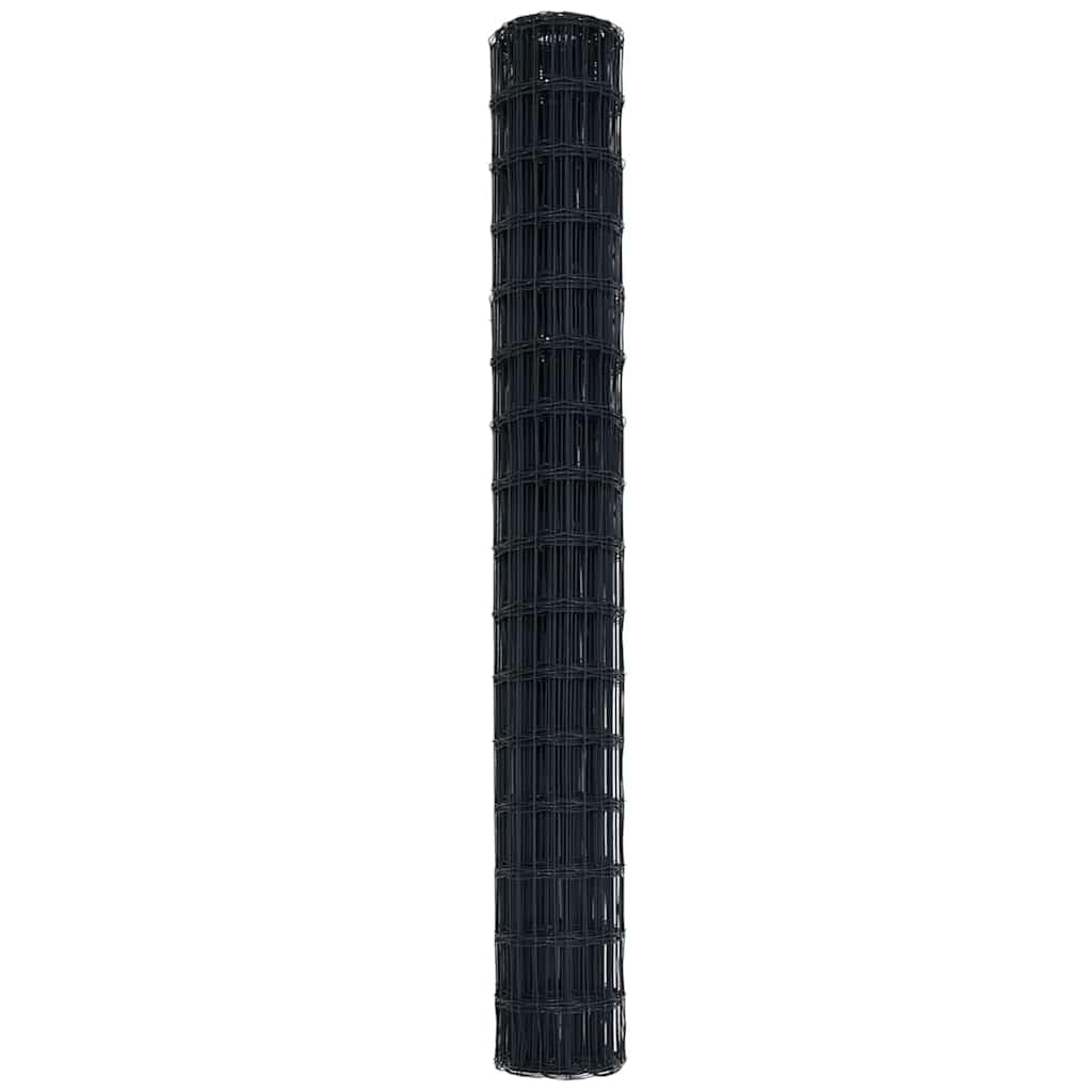 Recinzione Europea Con Ferro Rivestito in PVC, Struttura Resistente Alle Intemperie e ai Raggi UV, Recinzione da Giardino, Recinzione Modulare, Per Uso in Giardini e Patii Esterni, Grigio, 1.5 x 10 m