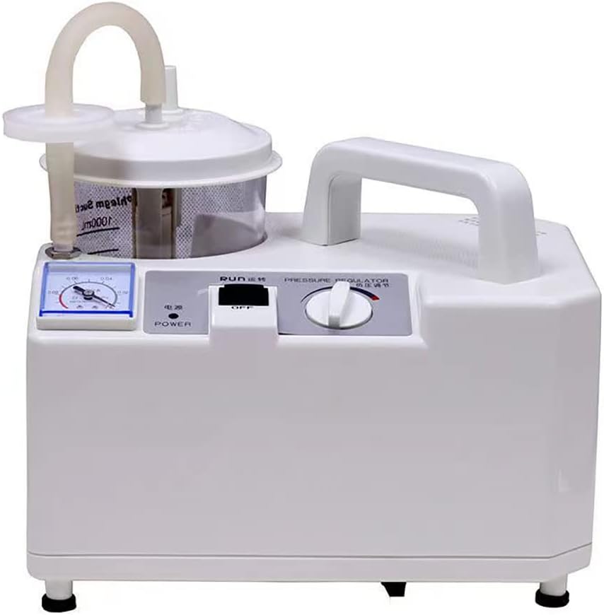 TPARIS Electric Sputum Suction Device, Portable Mucus Secretion Machine with 1000ml Storage Bottle, Stepless Adjustment, for Suction Of Pus, Blood, Phlegm and Other Viscous Liquids