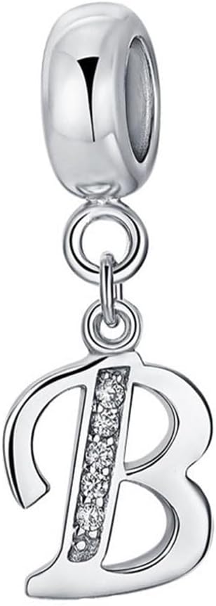 Letter Charm 925 Sterling Silver Beads Alphabet Charms Initial Charm Anniversary Charm Words Charm fits Pandora Charms Bracelet