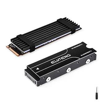 ELUTENG M.2 SSD NVME 2 Pack Heatsink Fit for PS5 Computer, PC, Aluminum Cooler, Double-Sided M2 2280 SSD Heatsink M2 NGFF NVME Heatsink with 4 Thermal Silicone Plates for M.2 PCIE NVME SSD or M.2 SATA