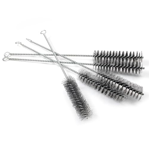 Image of Utoolmart Wire Tube Brushes, 1.0-inch Diameter, 12-inch Long, 5pcs | Stainless Steel Wire,Long-Handle Bristle,Spiral Power Design, Cleaning Tool, For Tubes Pipes Bottles, Auto Parts & Lab Use